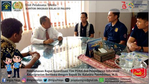 Pembahasan Rapat Koordinasi Tim PORA dan Penyebaran Informasi Keimigrasian Bersama dengan Bupati Toraja Utara