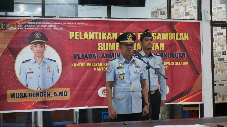 Kakanim Palopo Melantik Pejabat Baru Kepala Urusan Tata Usaha